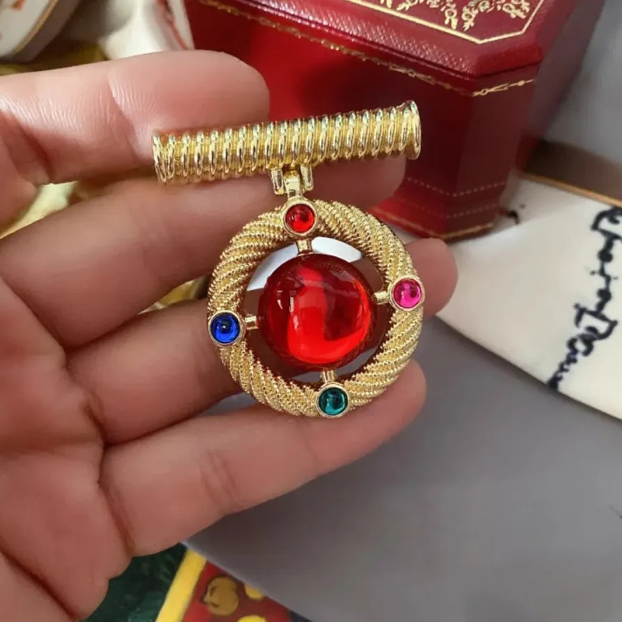 Classic Chinese Style Medallion Brooch Gift for Men & Women