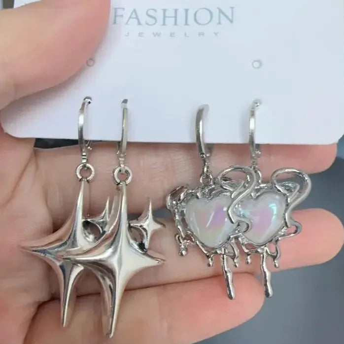 Creative Star Hoop Earrings Metal Fashion Jewelry Gifts for Women