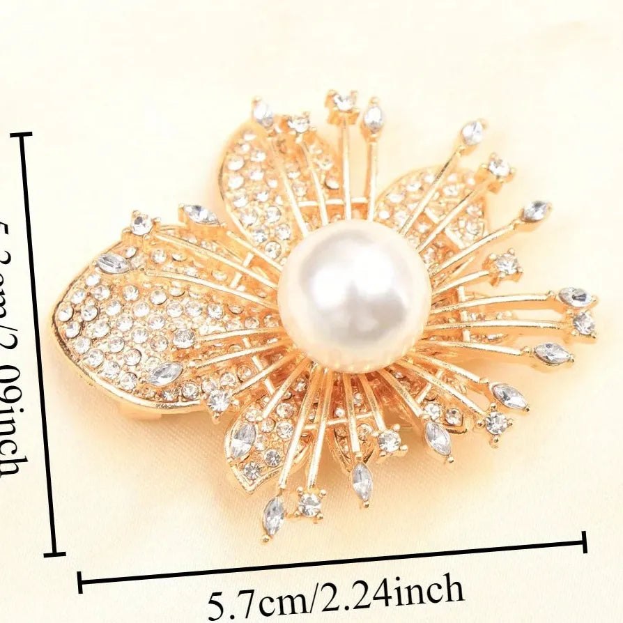 Luxury Classic Flower Brooch Pin Elegant Jewelry for Women Men