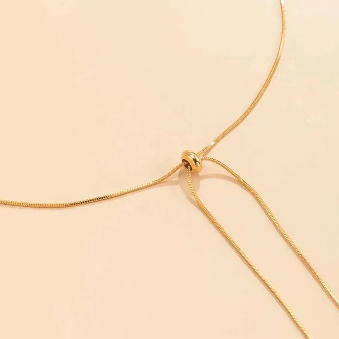 Kpop Metal Snake Chain Choker Necklace for Women Adjustable Tassel Gift Jewelry