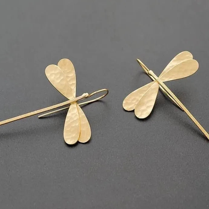 Dragonfly Drop Earrings for Women Zinc Alloy Long Party Wedding Jewelry
