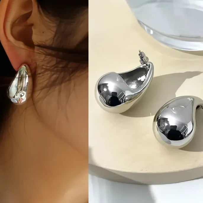 Water Drop Earrings for Women Brass Metal Gold Color Silver Plated Gift