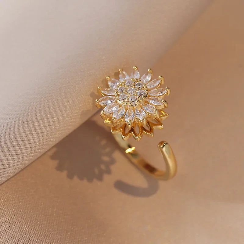 18K Gold Plated Stainless Steel Adjustable Conch Whelk Shell Ring Women