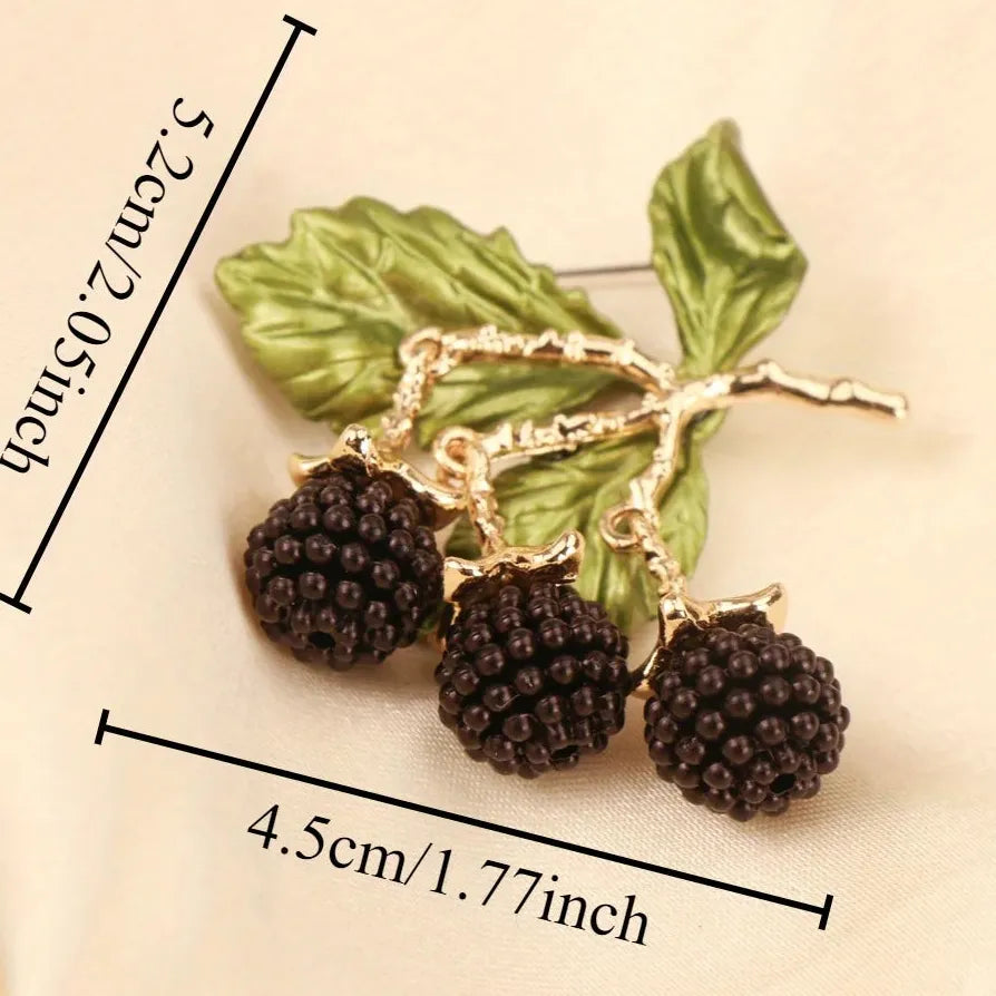 Luxury Mulberry Fruit Berry Brooch Pin for Men & Women Jewelry Accessory