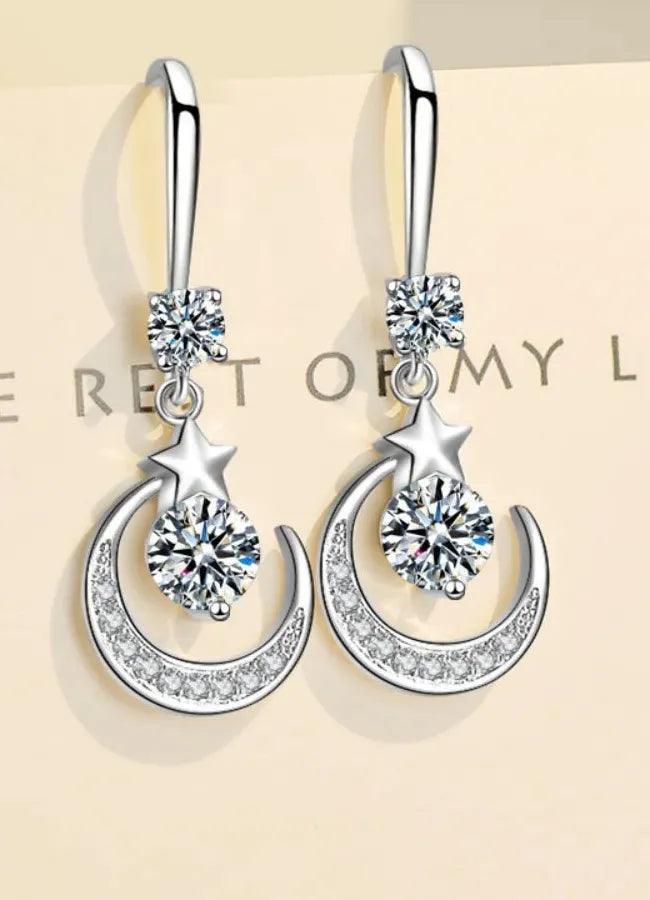 Silver Zirconia Water Drop Earrings for Women Long Dangle Fashion Jewelry