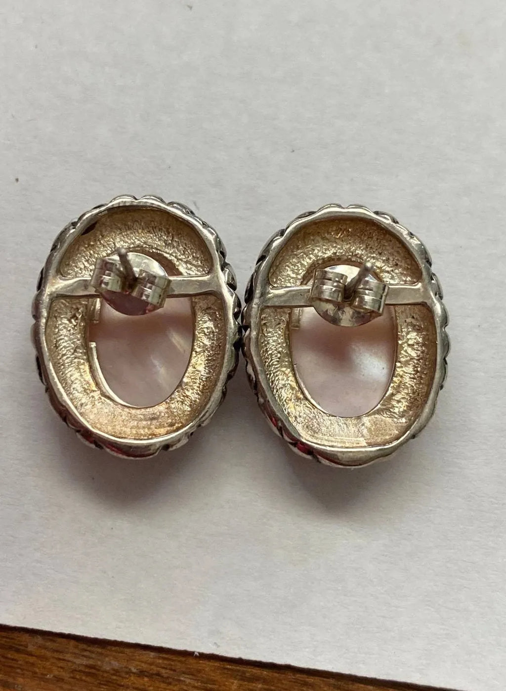 Retro Natural Rouge Pink Gemstone Earrings Zinc Alloy Arabic Ethnic Style Jewelry