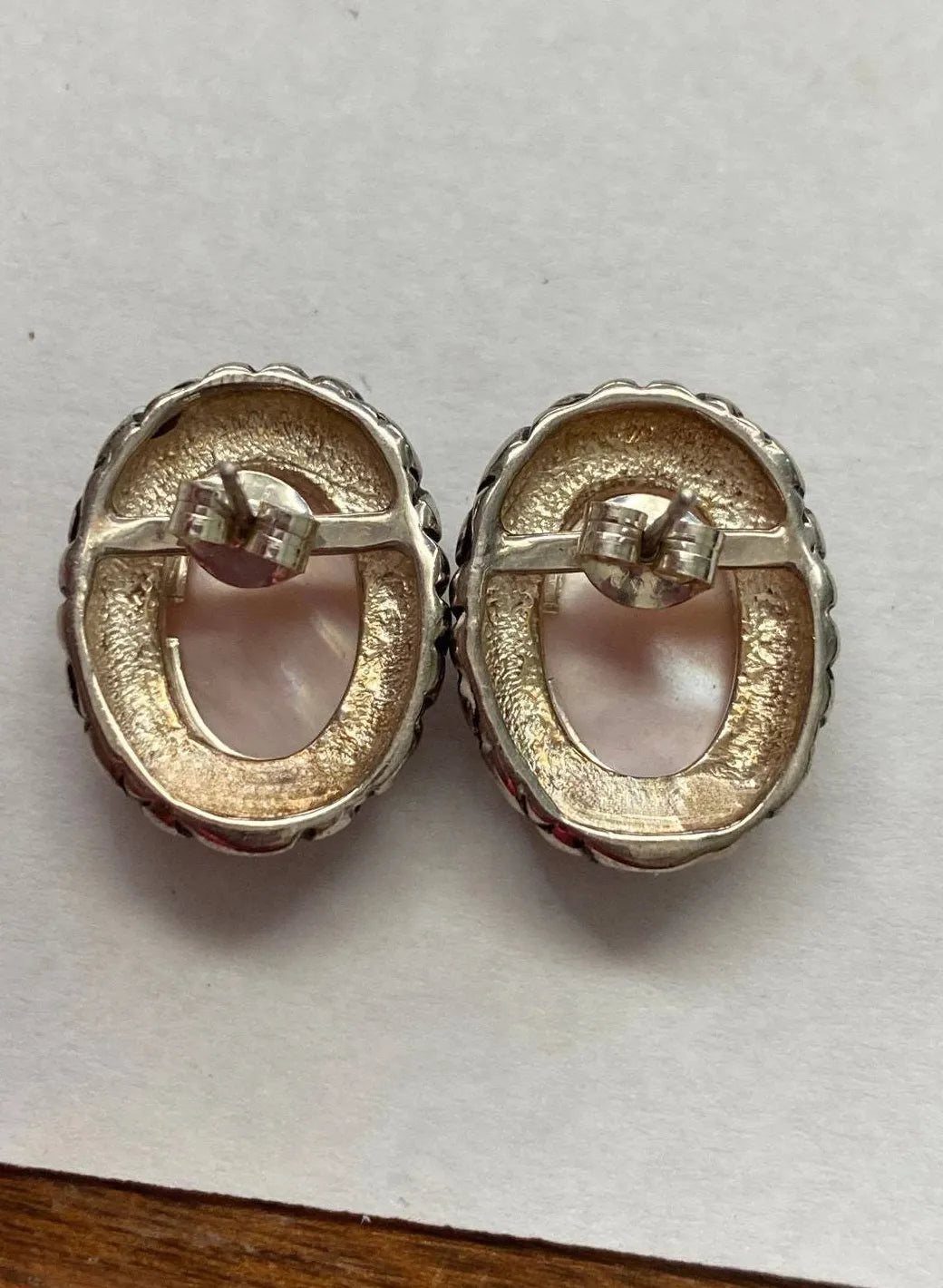 Retro Natural Rouge Pink Gemstone Earrings Zinc Alloy Arabic Ethnic Style Jewelry
