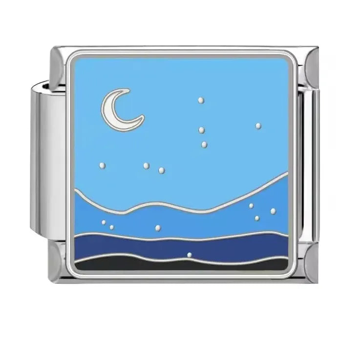 Ocean Series 18k Gold Plated Stainless Steel Charm Bracelet Unisex Dolphin Shark Sailboat