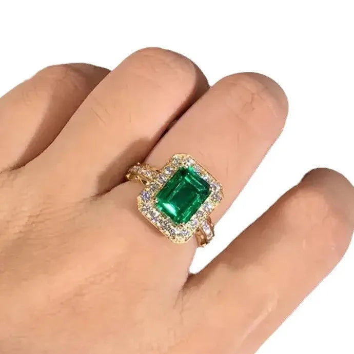 European American Hot Sale Women's Golden Acrylic Ring Simple Personalized
