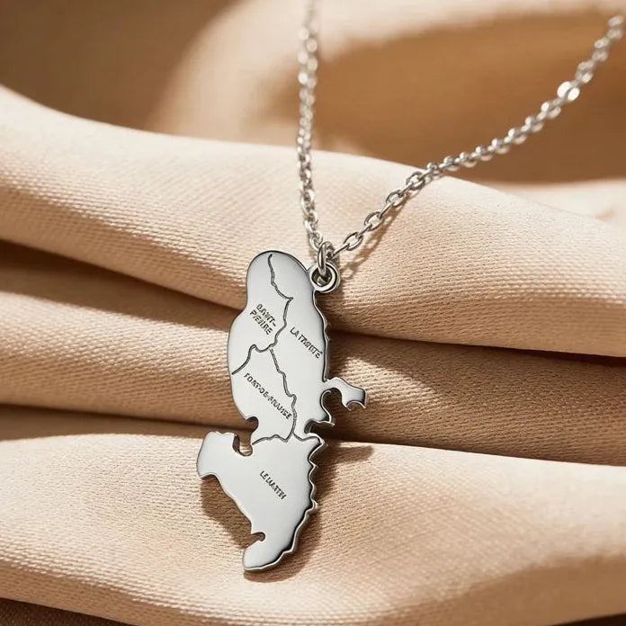 Geometric Stainless Steel Madagascar Pendant Necklace Gift for Women Men