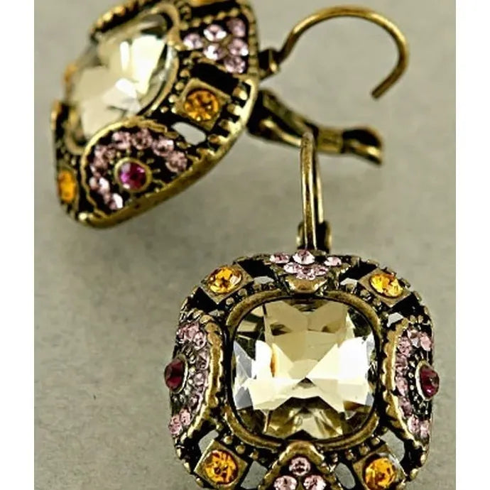 Elegant Imitation Crystal Geometric Drop Earrings for Women Party Jewelry Gift