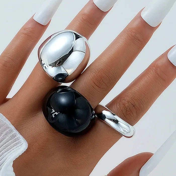 3Pcs Retro Geometric Metal Knuckle Rings Set Women Punk Fashion 2026