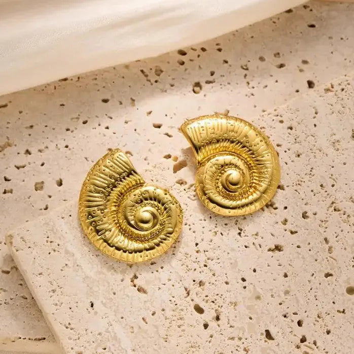 Bohemian Stainless Steel Animal Conch Stud Earrings for Women Gift