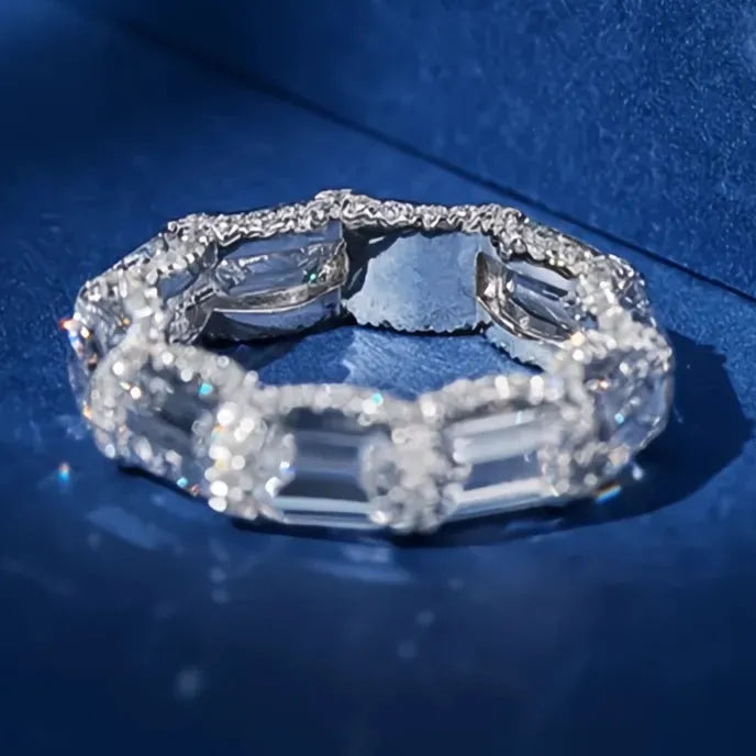 Geometric Women’s Brass Ring CZ Inlaid Wedding Engagement Fashion Jewelry
