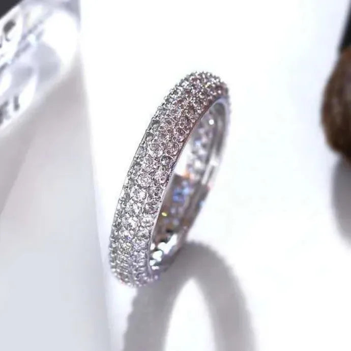 Fashion Copper Wedding Ring for Women Micro Paved Cubic Zirconia Engagement Jewelry