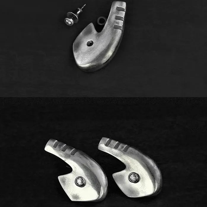 Hook-Shaped Copper Stud Earrings Cyberpunk Geometric Unisex Party Gift