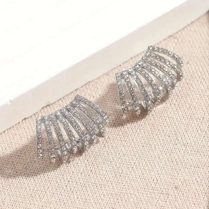Fashionable Zinc Alloy Cross Arc Long Hanging Earrings for Women Christmas Gift