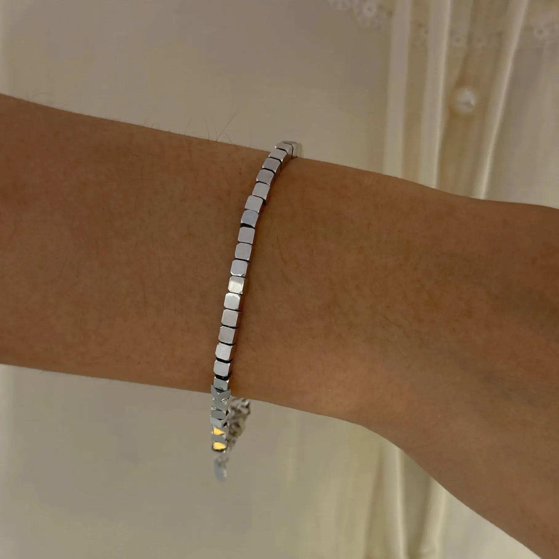 18K Gold Plated Stainless Steel Flat Snake Chain CZ Bracelet for Women Stylish