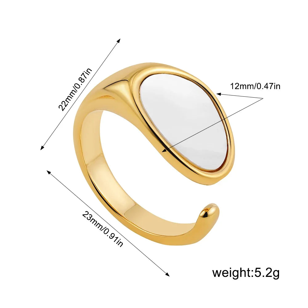 Vintage Geometric Knot Gold Plated Stainless Steel Ring Chunky Dome Jewelry Gift