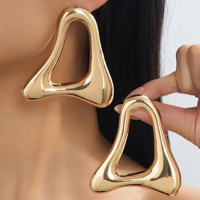 Exaggerated Retro Hollow Triangle Skeleton Drop Earrings Punk Hip-Hop Jewelry