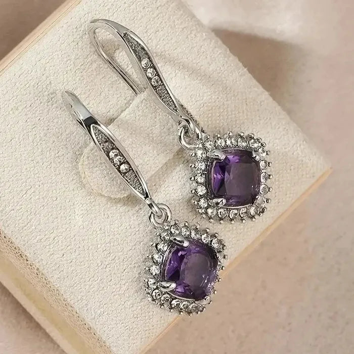High-End Cubic Zirconia Drop Earrings Zinc Alloy European Women Jewelry Pendant