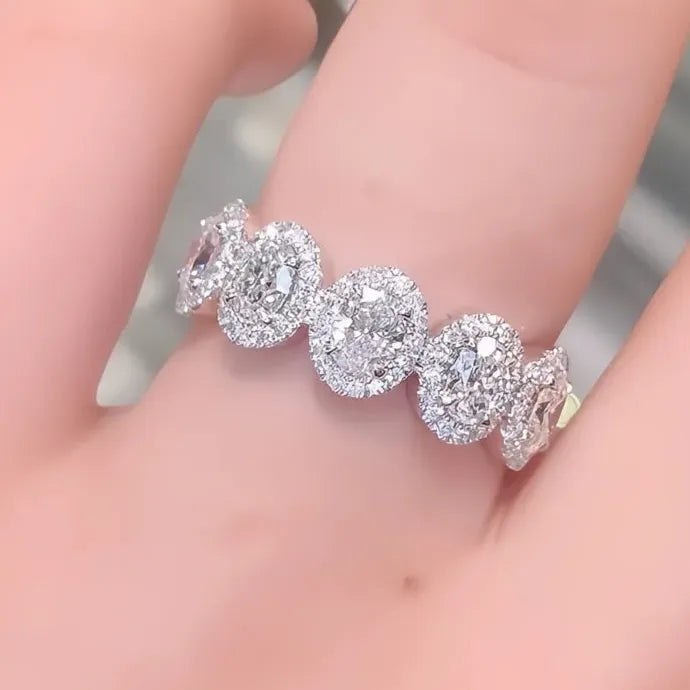 Luxury Oval Cubic Zirconia Brass Women’s Fashion Party Wedding Ring