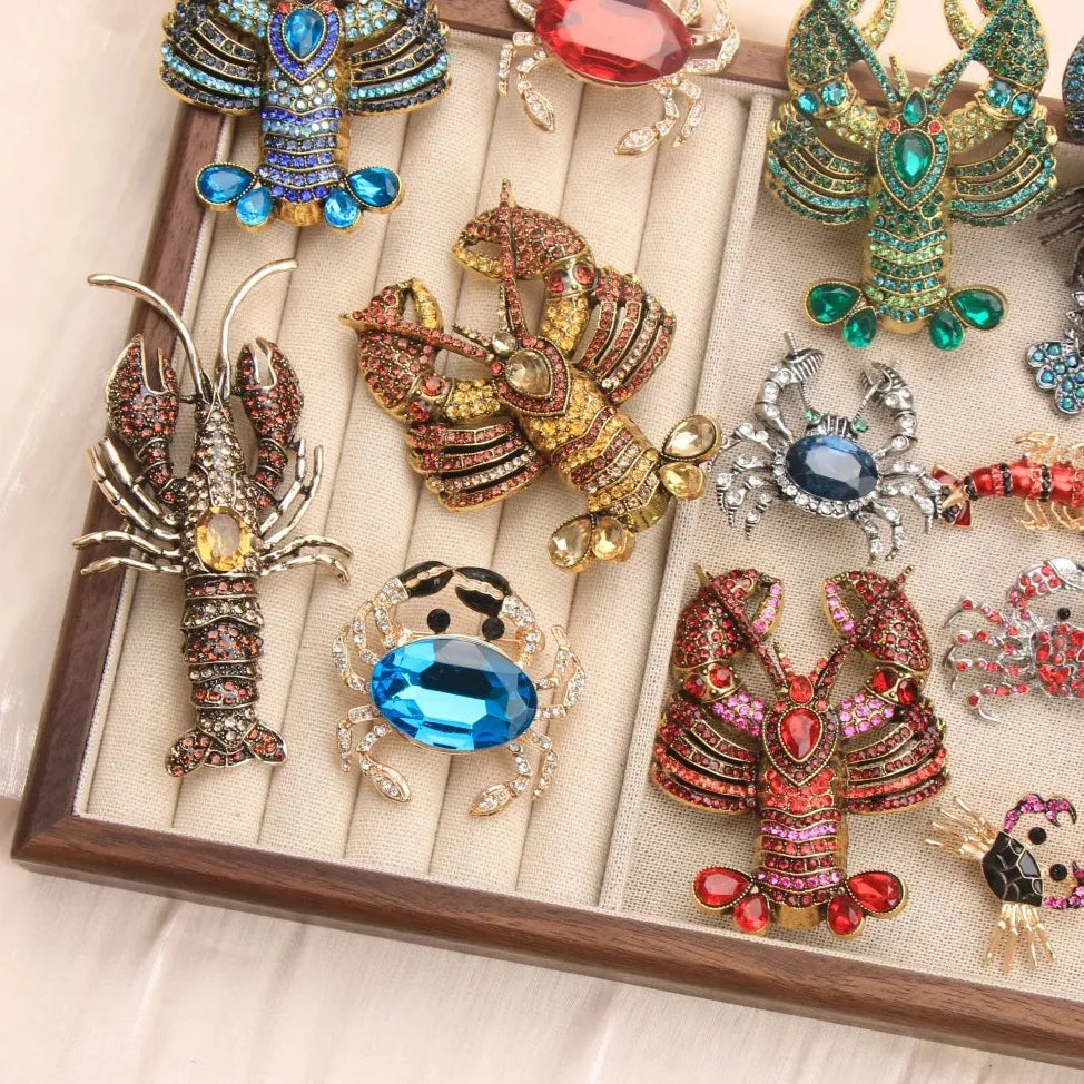 Vintage Lobster & Crab Brooches Classic Fashion Jewelry Gift for Men & Women