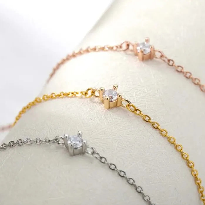 Shining Zircon Stainless Steel Circle Bead Bracelet for Women Men Gift 2026