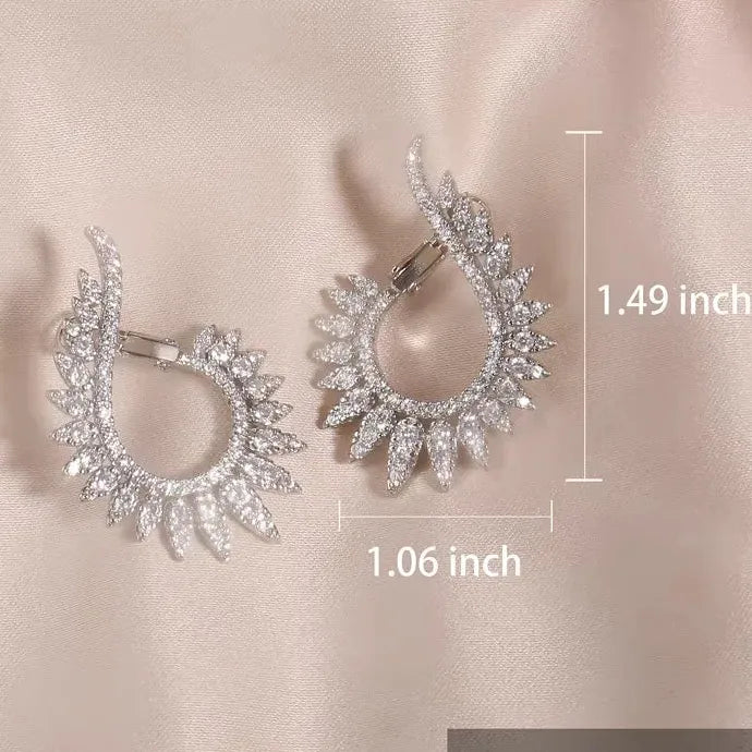 Elegant Star Cubic Zirconia Copper Earrings for Women Party Wedding Jewelry