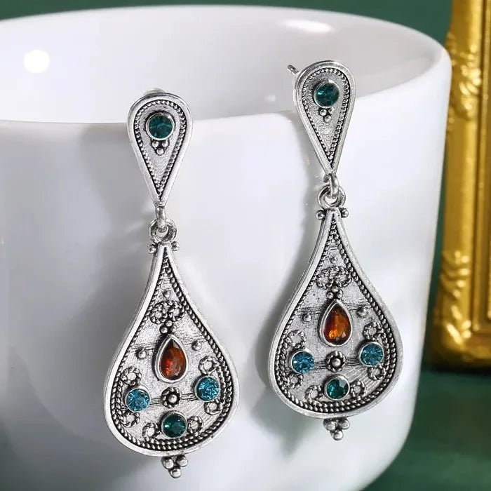 Bohemian Indian Ethnic Acrylic Drop Earrings for Women Wedding Jewelry Accessory