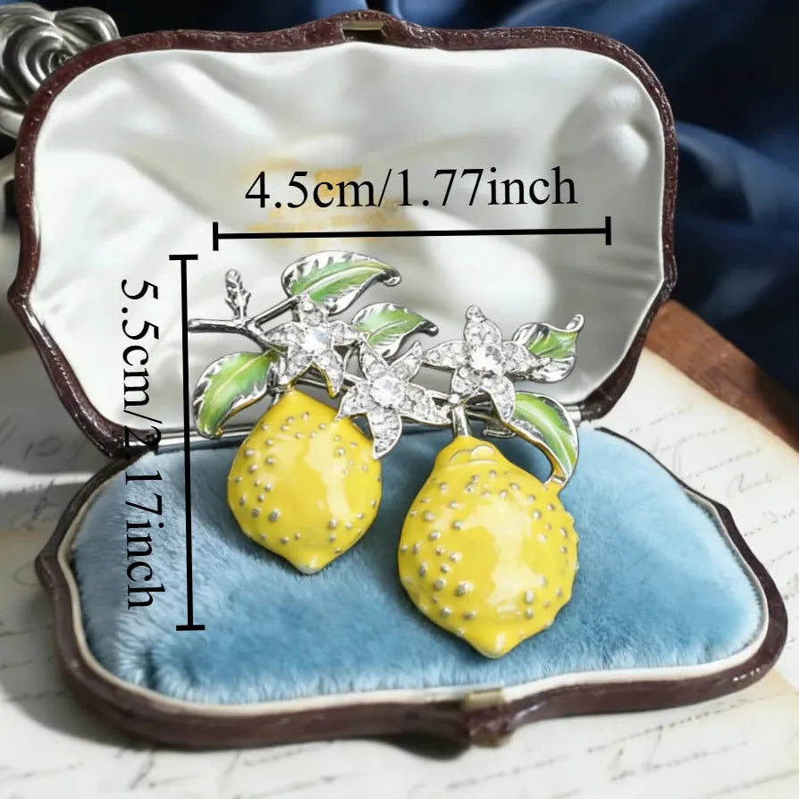 Luxury Lemon Fruit Classic Brooch for Men and Women Stylish Accessory