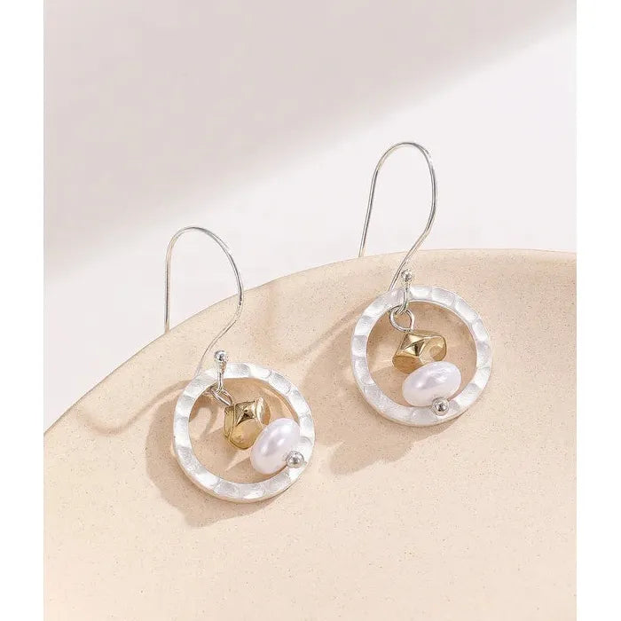 Retro Women's Hollow Circular Pendant Silver Zinc Alloy Earrings Wedding Jewelry Gifts