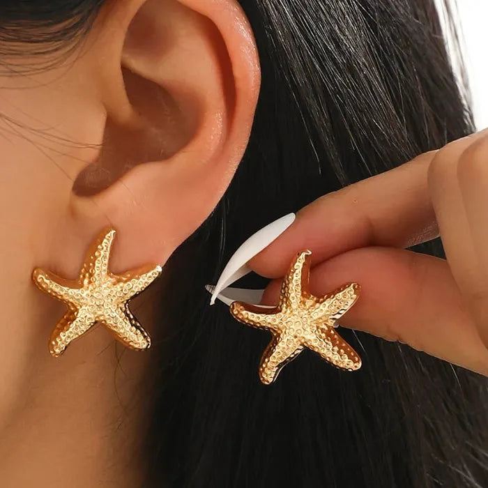 Vintage Colorful Crystal Starfish Drop Earrings for Women 2025