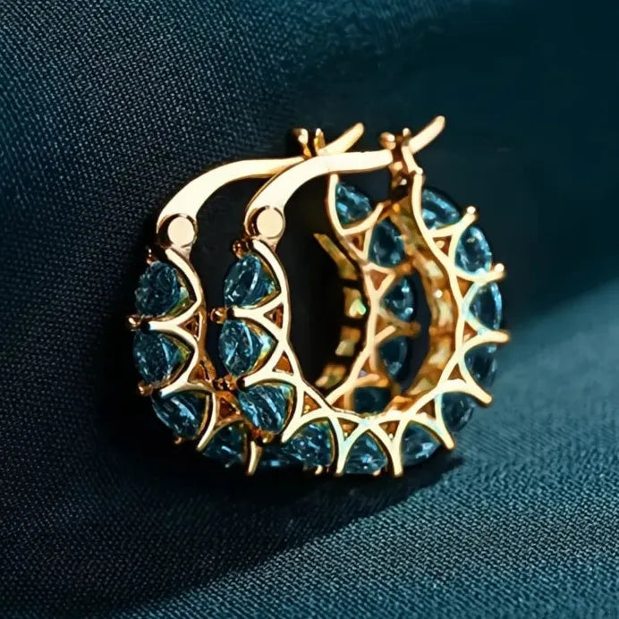 Geometric Cubic Zirconia Hoop Earrings for Women – Stylish Daily & Party