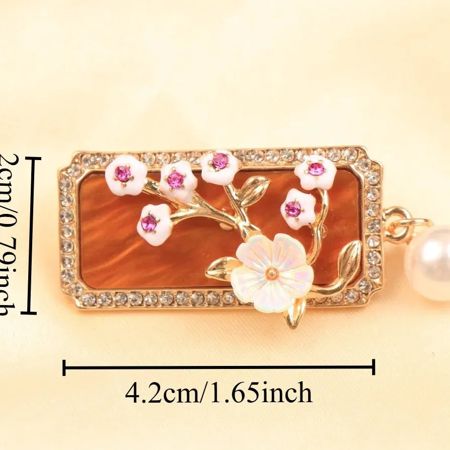 Classic Plum Blossom Brooch Chinese Floral Jewelry Gift for Women