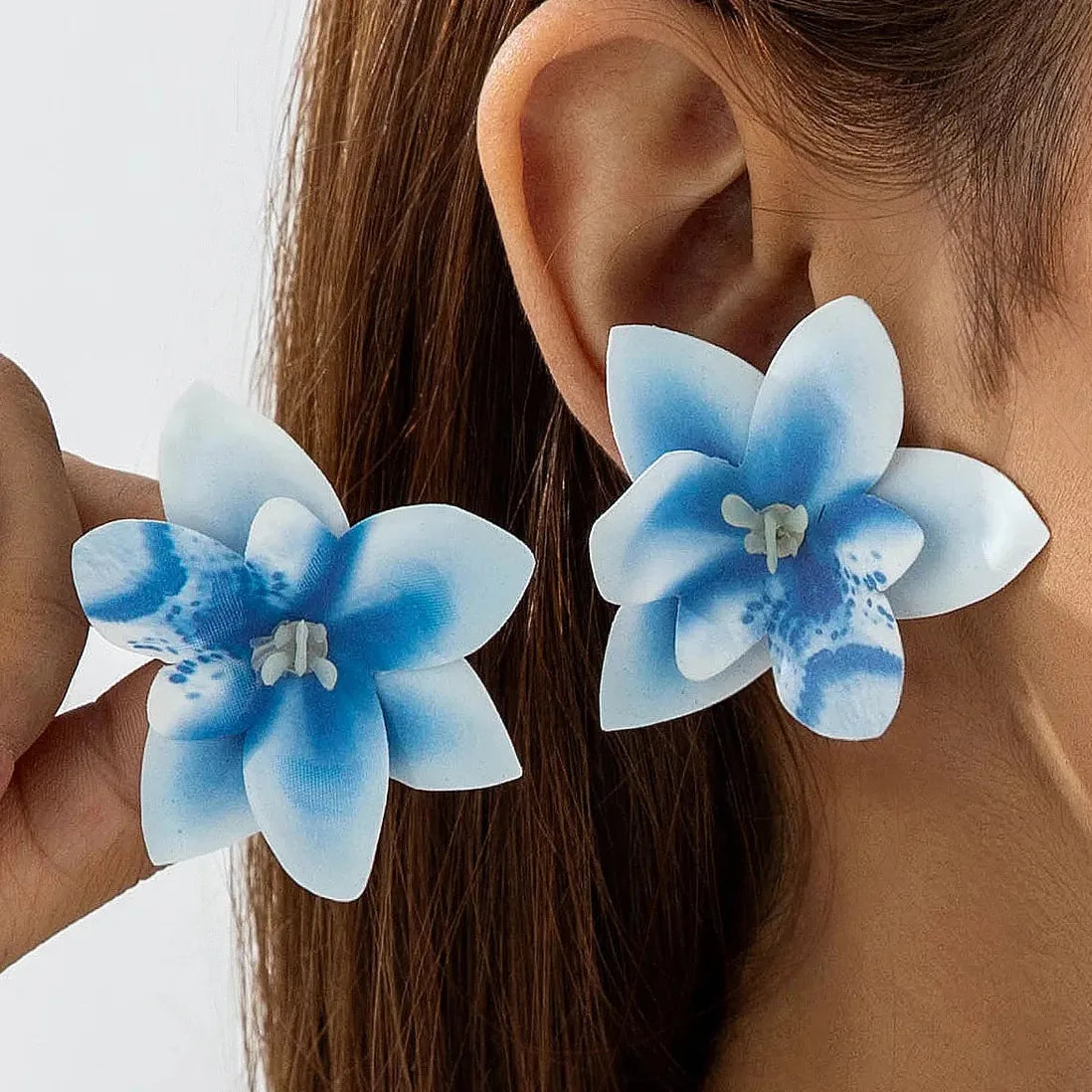 Bohemian Vintage Plant Motif Cotton Stud Earrings for Women Girls Fashion Jewelry