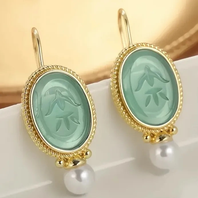 Elegant Gold Drop Earrings with Simulated Pearl for Women Jewelry Accessory