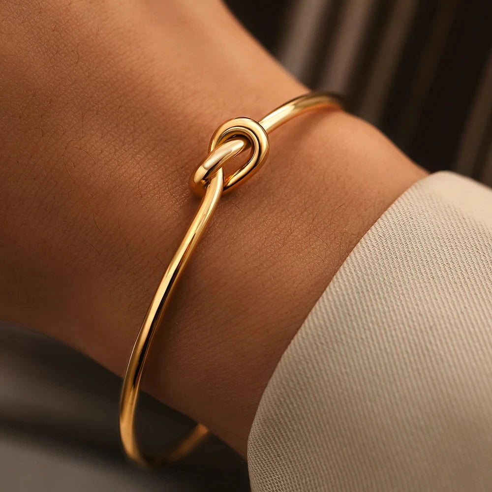 Vintage Stainless Steel Woven Twist Bracelets Bangles for Men Women Jewelry