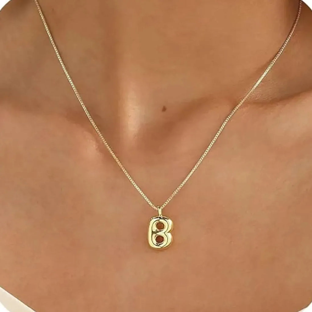 18k Gold Plated Stainless Steel Alphabet Initial Pendant Necklace A-Z for Women