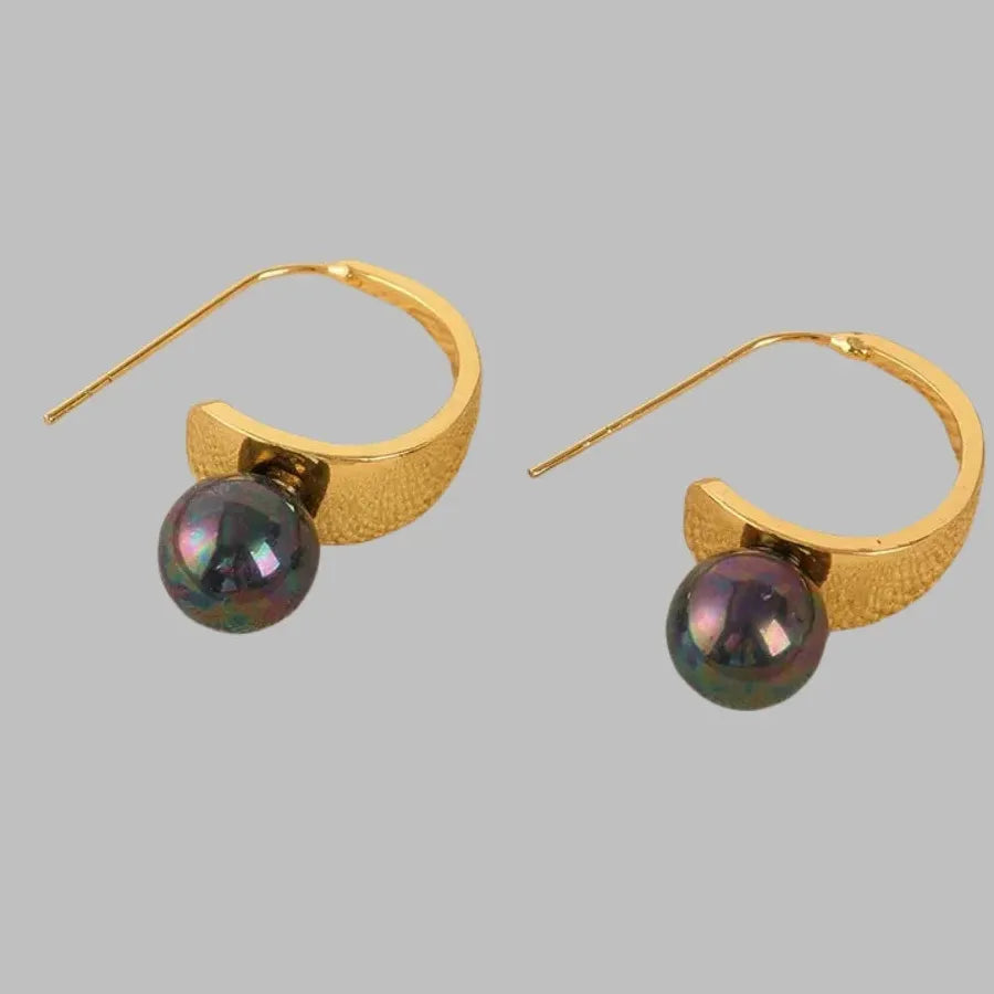 Gold Color Geometry Imitation Pearl Drop Earrings for Women Fashion Jewelry