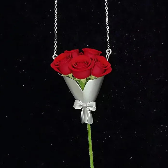 Real Flower Pendant Necklace – Wear a Fresh Flower Close to Your Heart | Romantic Gift for Her