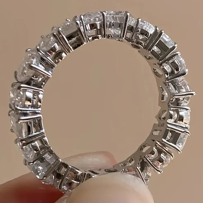 Women’s Geometric Cubic Zirconia Brass Ring Fashion Wedding Party Jewelry