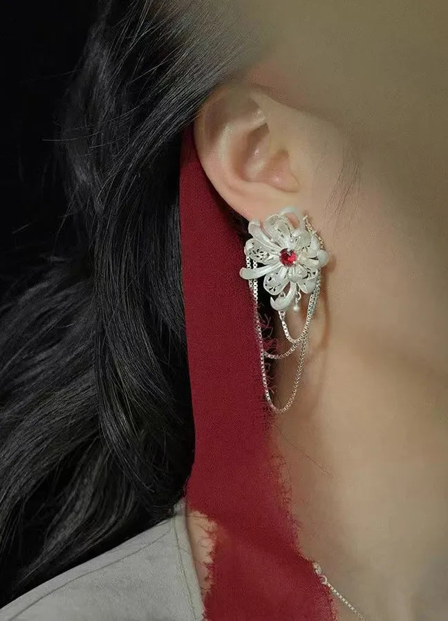 Vintage Plant-Shaped Copper Stud Earrings for Women Jewelry Gifts Party