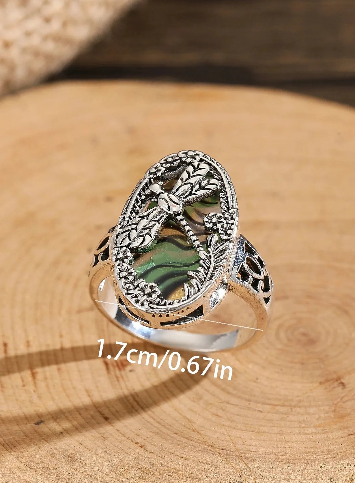 Vintage Silver Color Dragonfly Ring for Women Zinc Alloy Fashion Jewelry