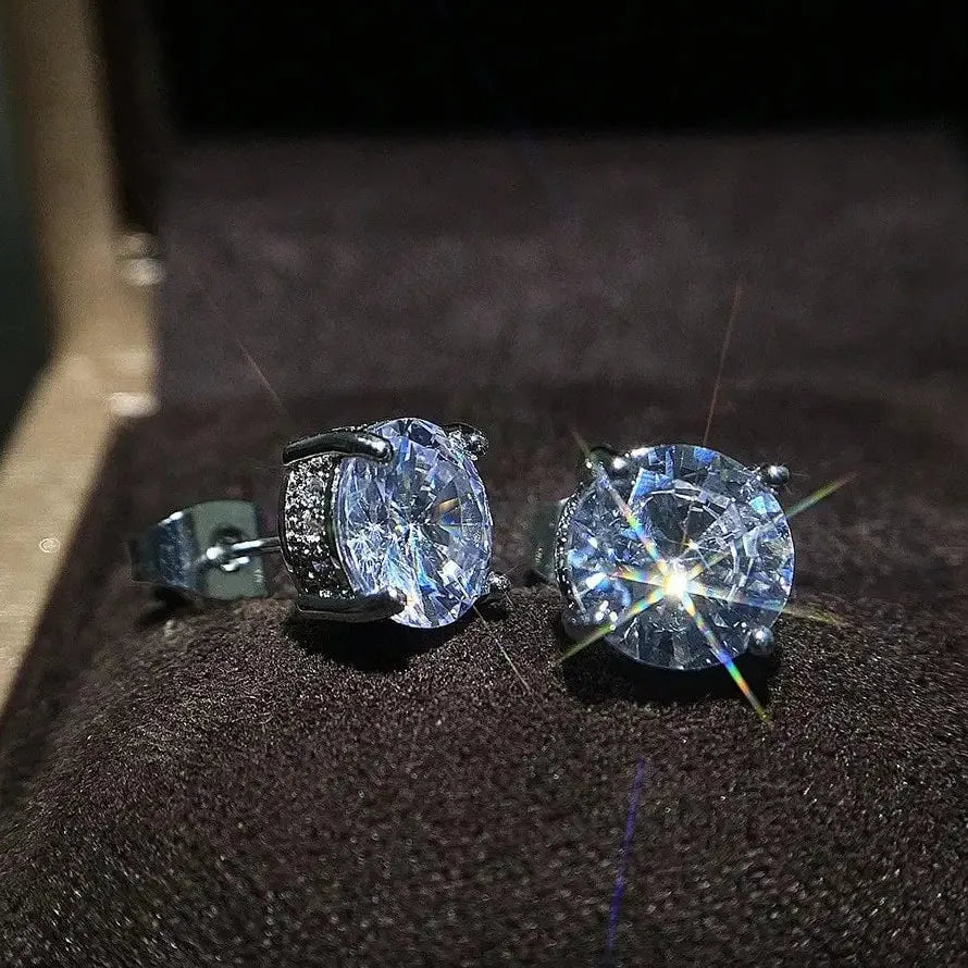 Geometric Cubic Zirconia Copper Earrings for Women and Men, Party Jewelry Gift
