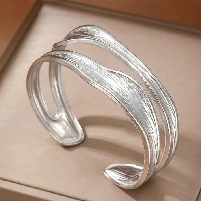 Hip Hop Stainless Steel Unisex Punk Gothic Geometric Open Bracelet Bangle