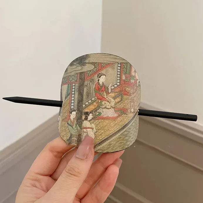 Vintage Chinese Style Wooden Hair Stick for Women Hanfu Cheongsam Accessory