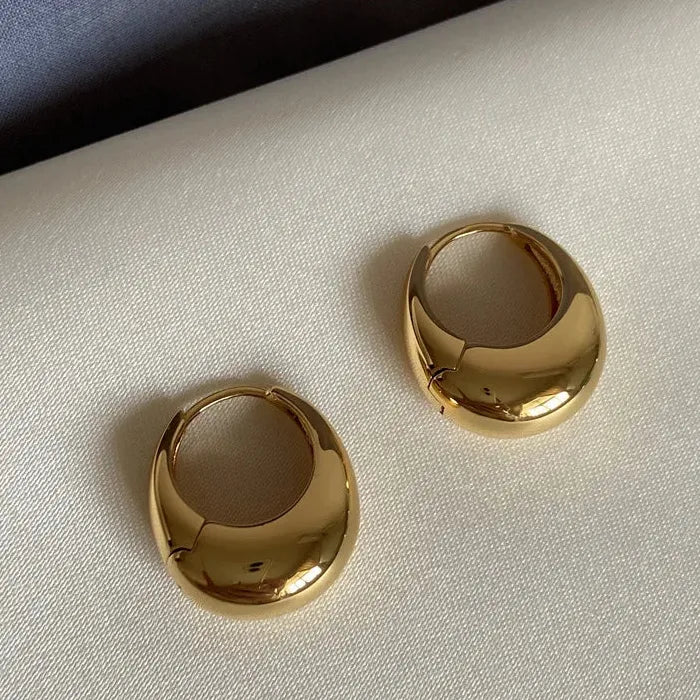 Geometric Zinc Alloy Hoop Earrings Round Circle Punk Jewelry for Women