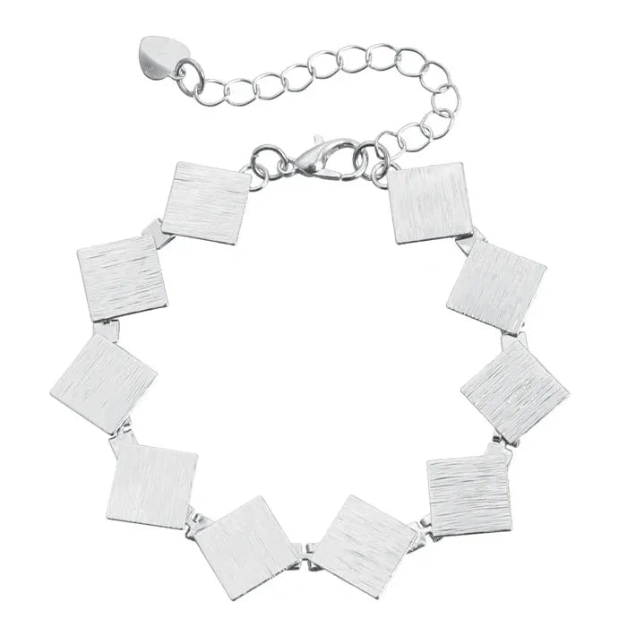 Vintage Square Metal Zinc Alloy Necklace Bracelet Earrings Set for Women