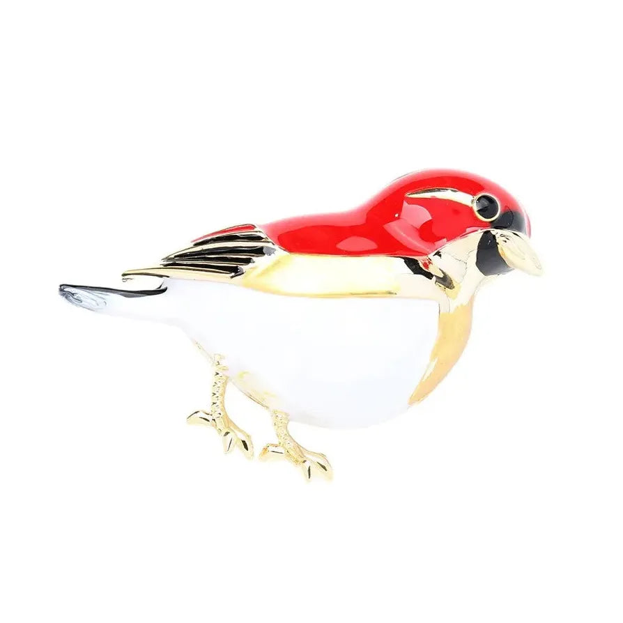 Classic Red Bird Brooch Pin Luxury Jewelry Gift for Men & Women